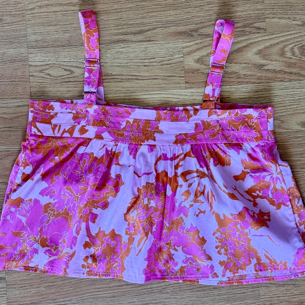 Women’s Floral Pink & Orange Cropped Top